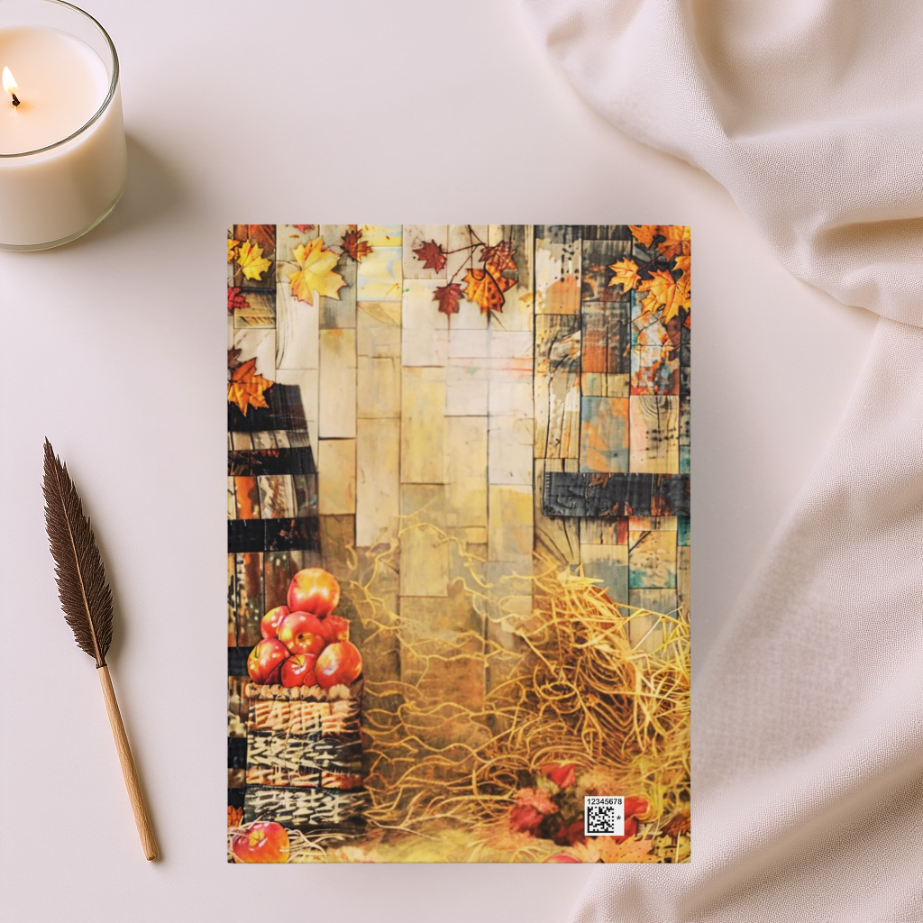Quilted-Look Rottweiler Journal - Rustic Fall Study Scene, Dog Lover Gift