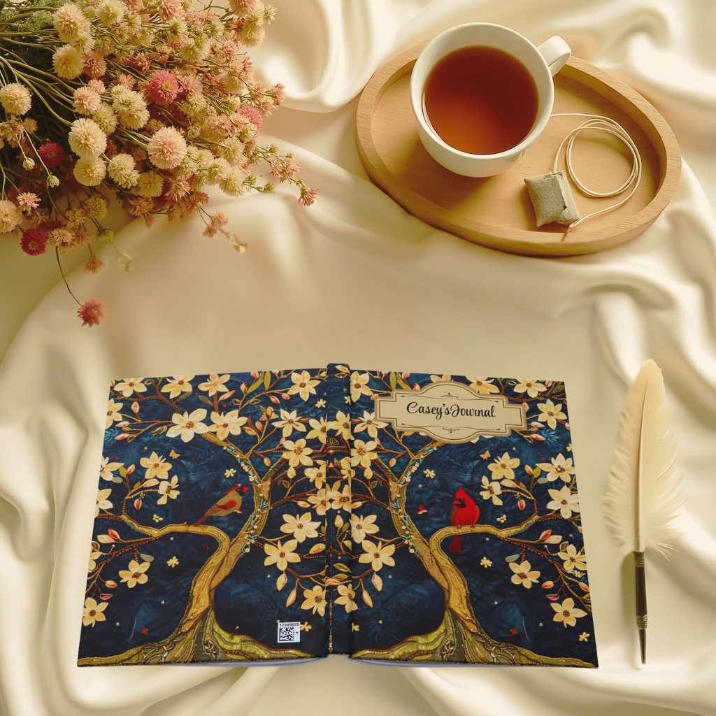 Beaded Look Cardinal – Hardcover Journal