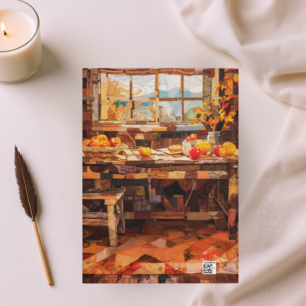 Quilted-Look Yellow Lab Journal - Rustic Autumn Farmhouse Scene, Dog Gift