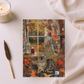 Quilted-Look Scottish Fold Journal - Autumn Study Scene, Cat Lover Gift