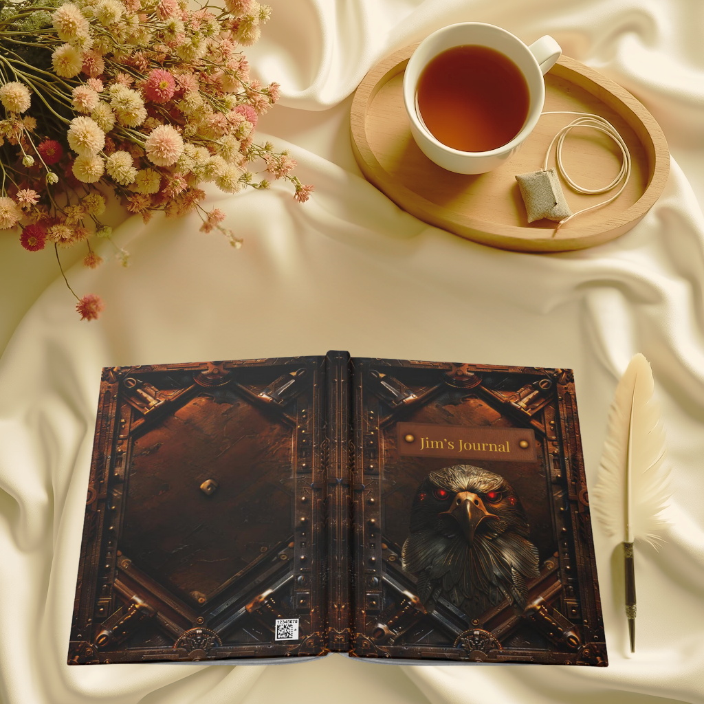 Embossed Look Eagle Journal – Fantasy Steampunk Writing Notebook