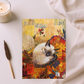 Quilted-Look Siamese Cat Journal - Cozy Autumn Nap Scene, Cat Gift