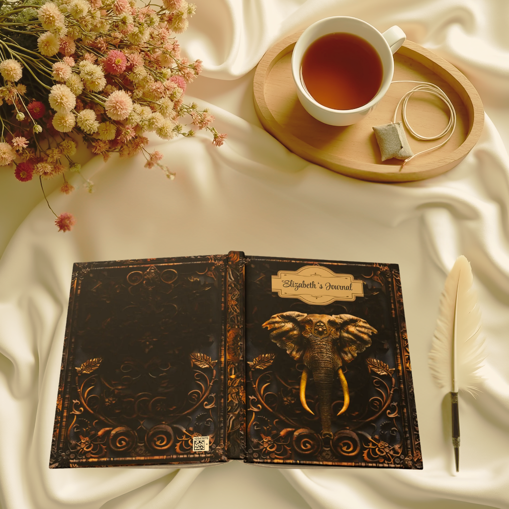 Embossed Look Elephant Journal – Majestic Fantasy Writing Notebook