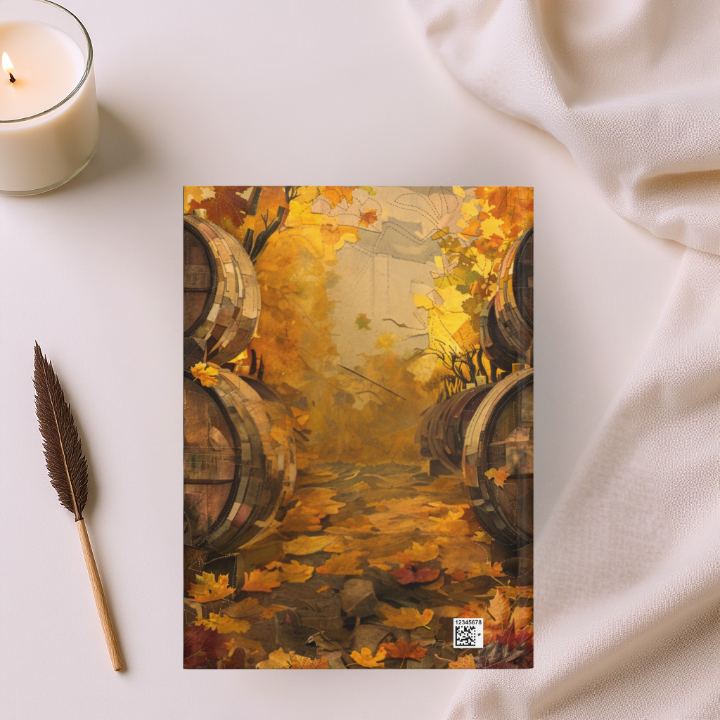 Quilted-Look Brindle Boxer Journal - Autumn Vineyard Scene, Dog Gift