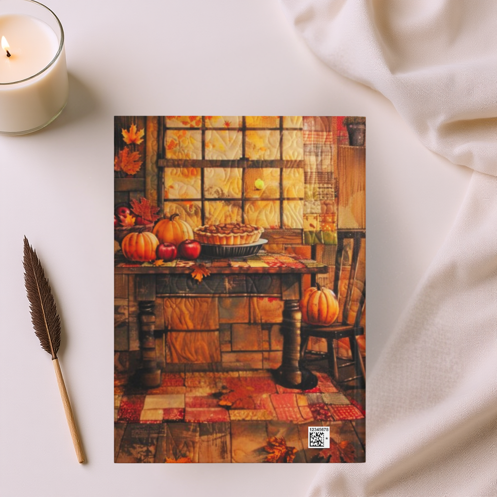 Quilted-Look Black Lab Journal - Cozy Autumn Kitchen Scene, Dog Gift