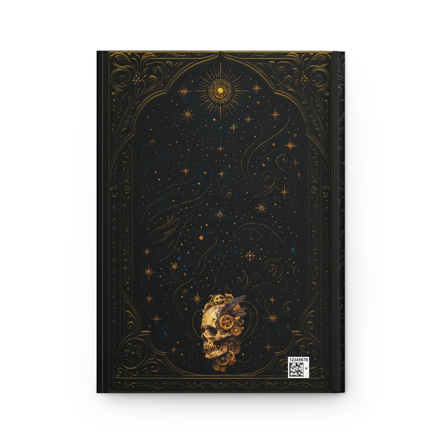 Steampunk Skull Journal – Mechanical Anatomy with Gears, Cogs & Victorian Metalwork – Hardcover Writing Notebook – Optional Personalization