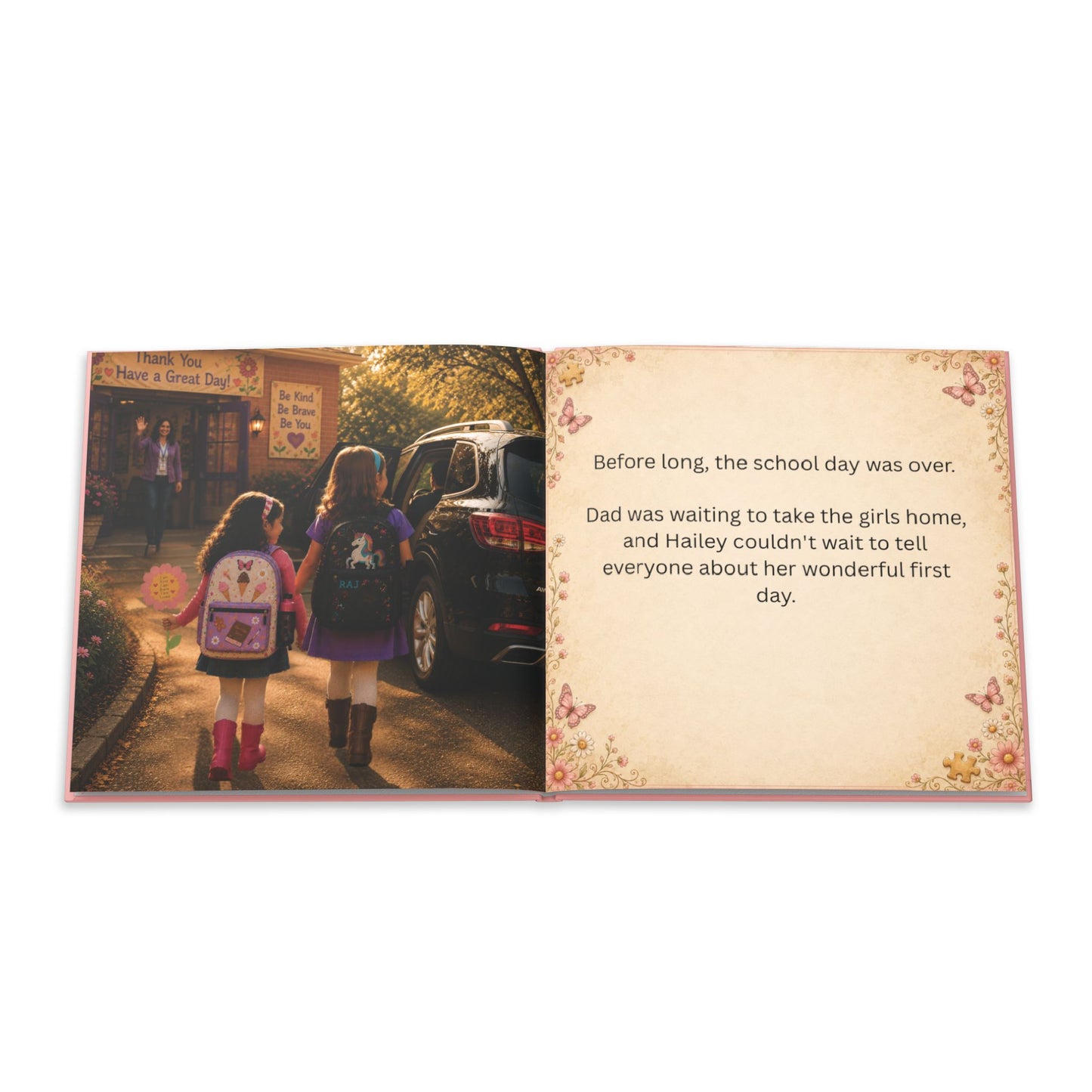 Hailey's 1st Day, Personalized Hardcover Children's Book, Bedtime Story, Steampunk Picture Book, Gift