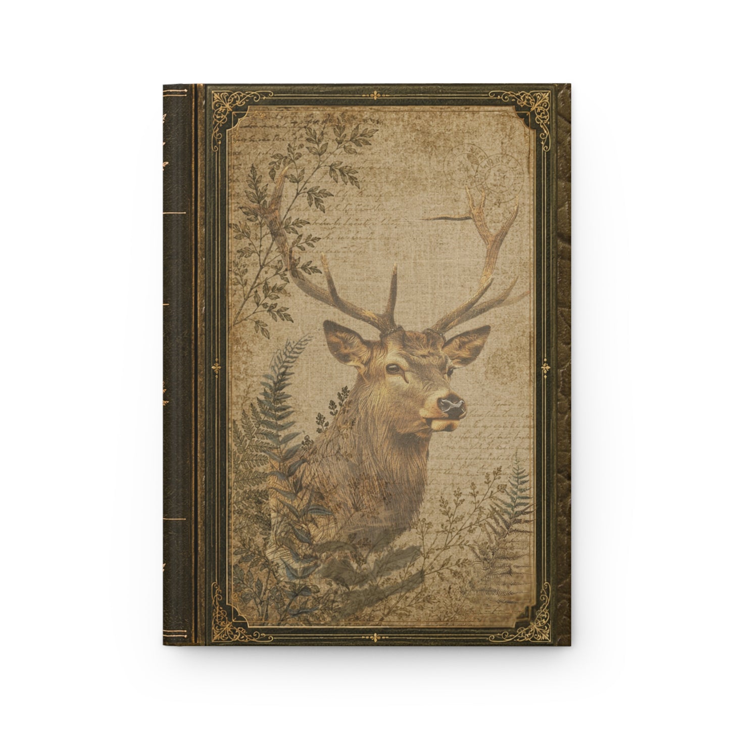 Woodland Stag Journal – Personalized Vintage-Inspired Botanical Hardcover Notebook
