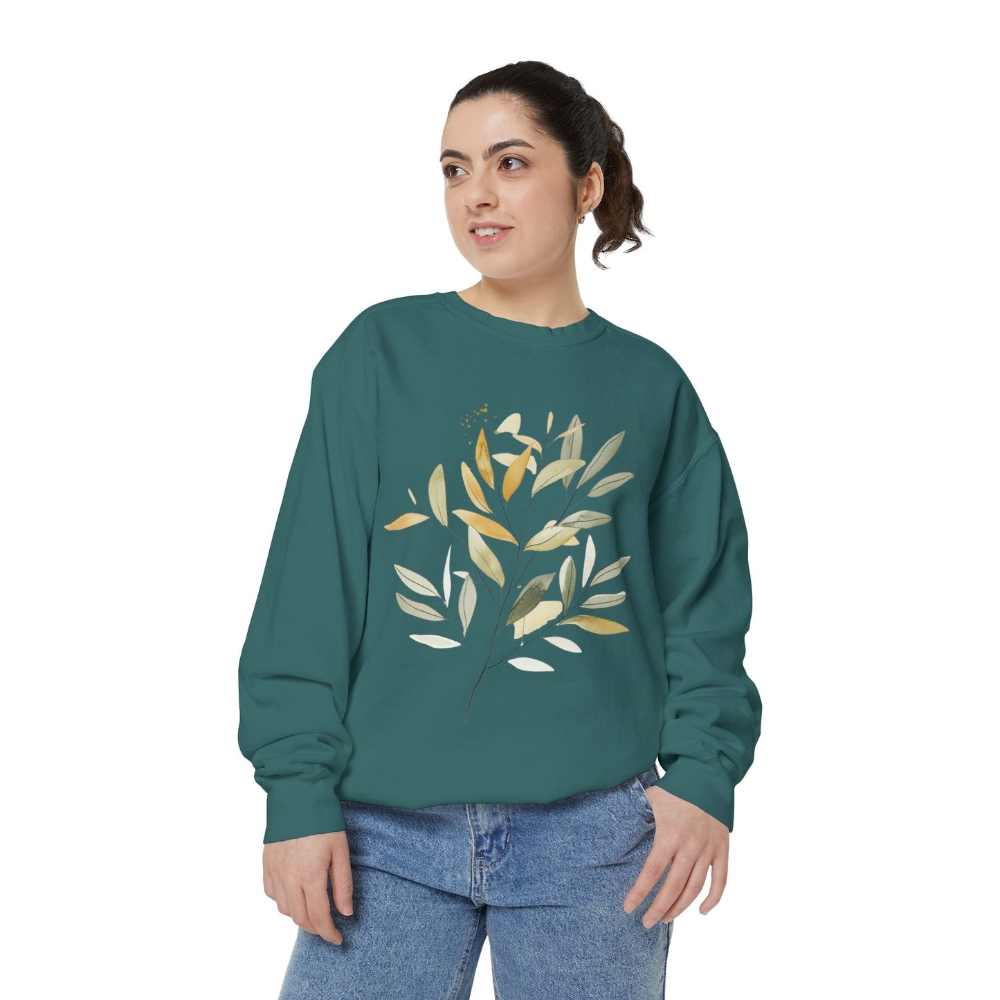 Garden-Inspired Unisex Sweatshirt - Cozy Botanical Design