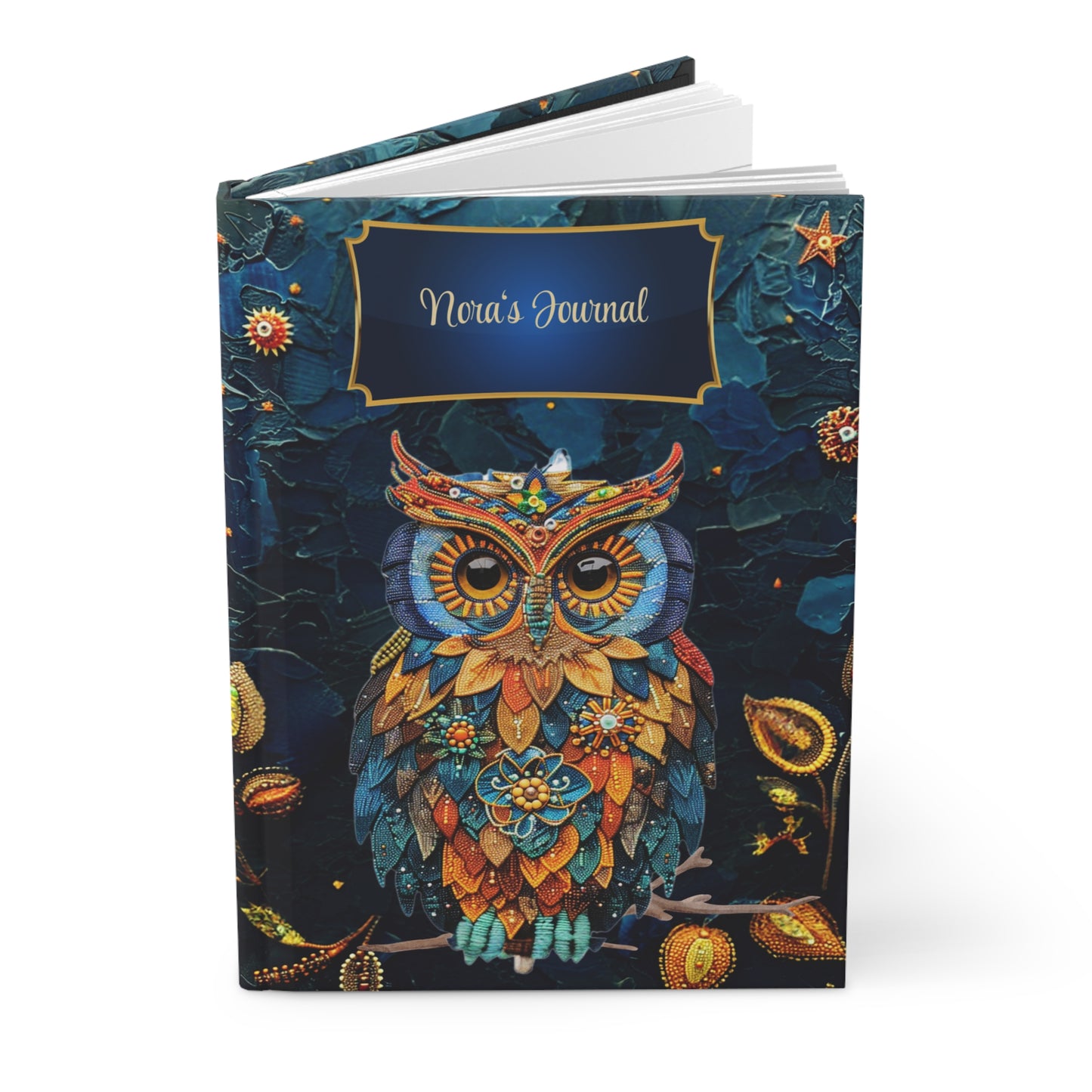 Beaded Look Owl Journal – Whimsical Nature-Inspired Writing Gift