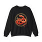 Celestial Serpent Sweatshirt – Boho Lunar Snake Design in Gold & Ember | Unisex Fleece by Lace & Grit