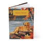 Quilted-Look Golden Retriever Journal - Autumn Lake Scene, Dog Gift