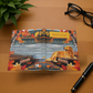 Quilted-Look Golden Retriever Journal - Autumn Lake Scene, Dog Gift