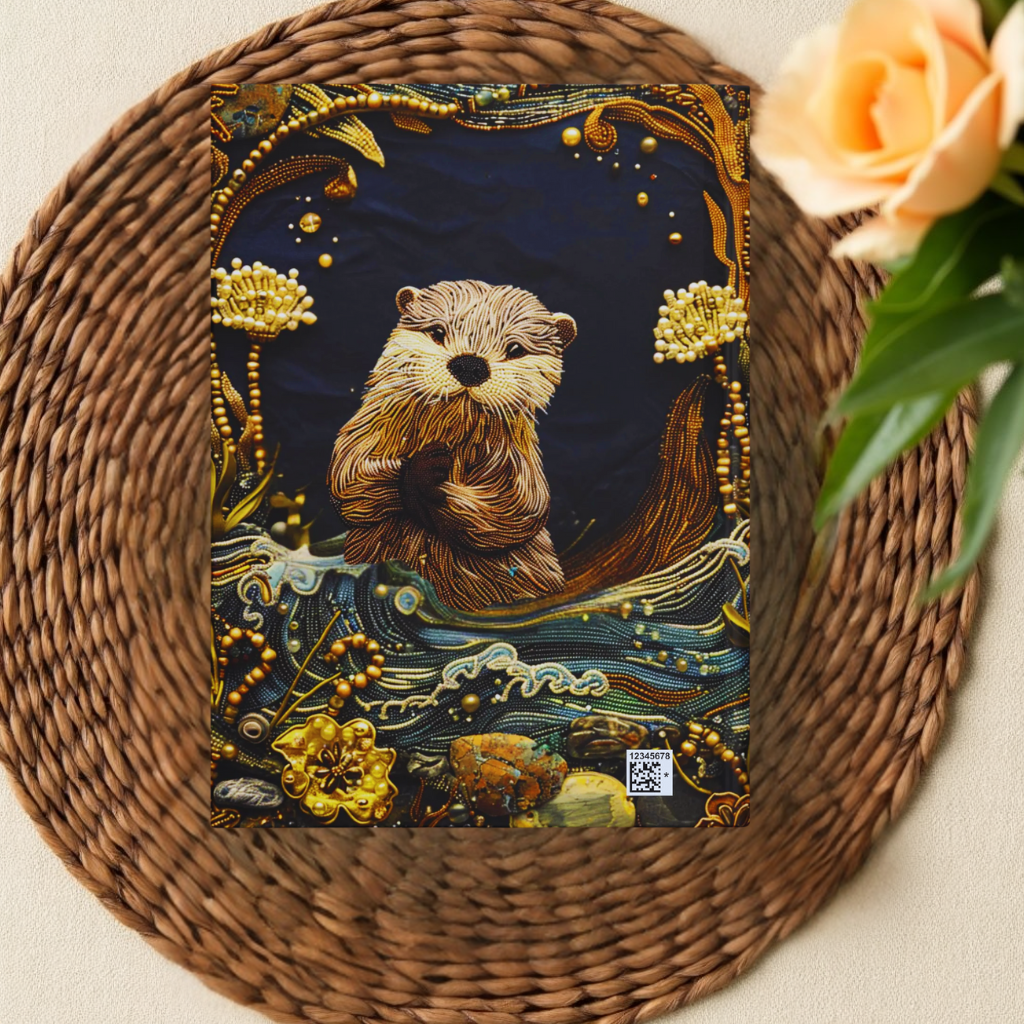 Beaded Look River Otter – Hardcover Journal