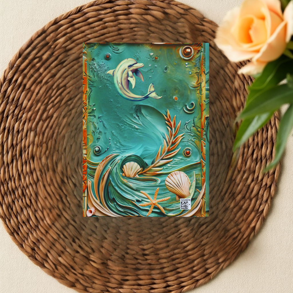 Embossed Look Dolphin Journal – Ocean Fantasy Writing Notebook Gift