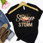 I'm Stronger Than The Storm – Empowerment Floral Tee
