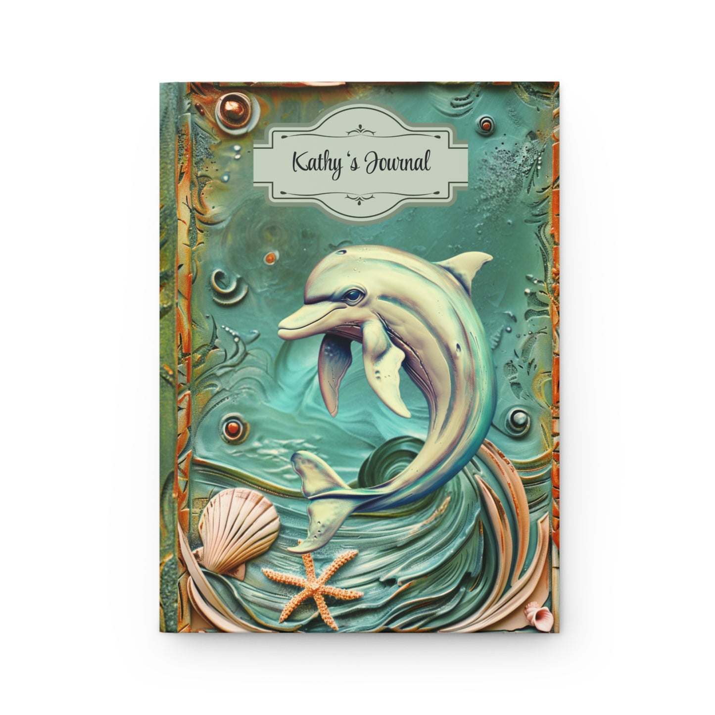 Embossed Look Dolphin Journal – Ocean Fantasy Writing Notebook Gift