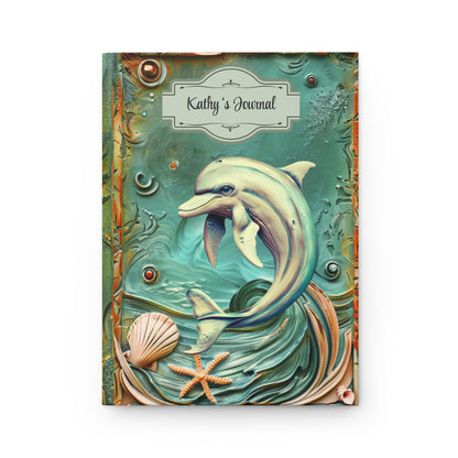 Embossed Look Dolphin Journal – Ocean Fantasy Writing Notebook Gift