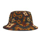 Nomad Ember Bucket Hat – Tribal Desert Pattern in Rust & Sand | Unisex All-Over Print Hat by Lace & Grit