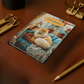 Quilted-Look Persian Cat Journal - Vintage Parlor Scene, Cat Lover Gift