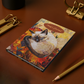 Quilted-Look Siamese Cat Journal - Cozy Autumn Nap Scene, Cat Gift