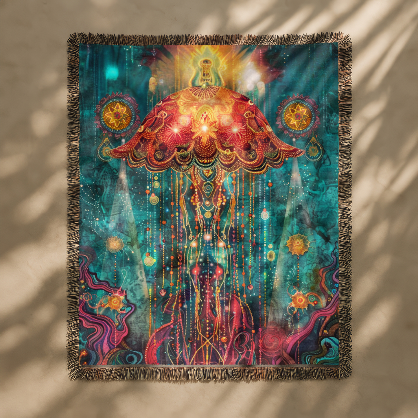 Beaded Look Jellyfish – Woven Throw Blanket