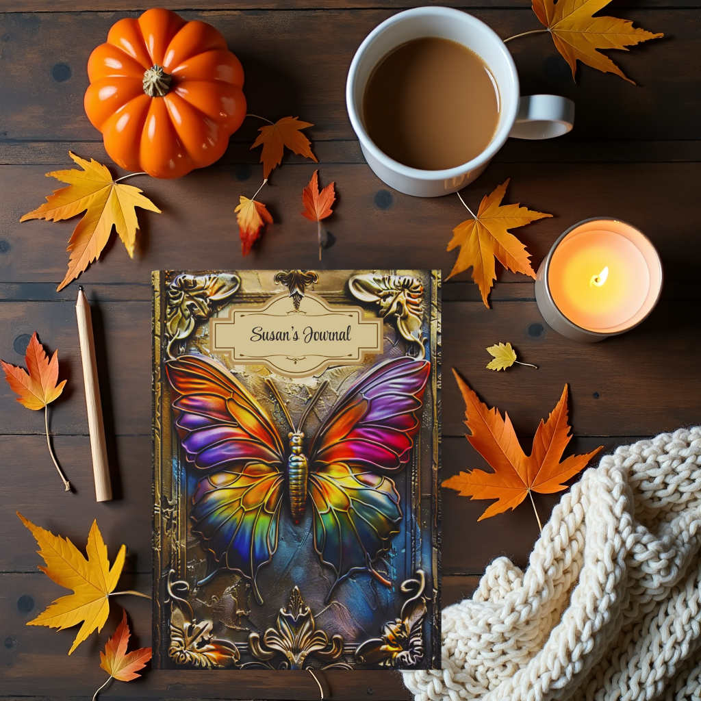 Beaded Look Butterfly – Hardcover Journal