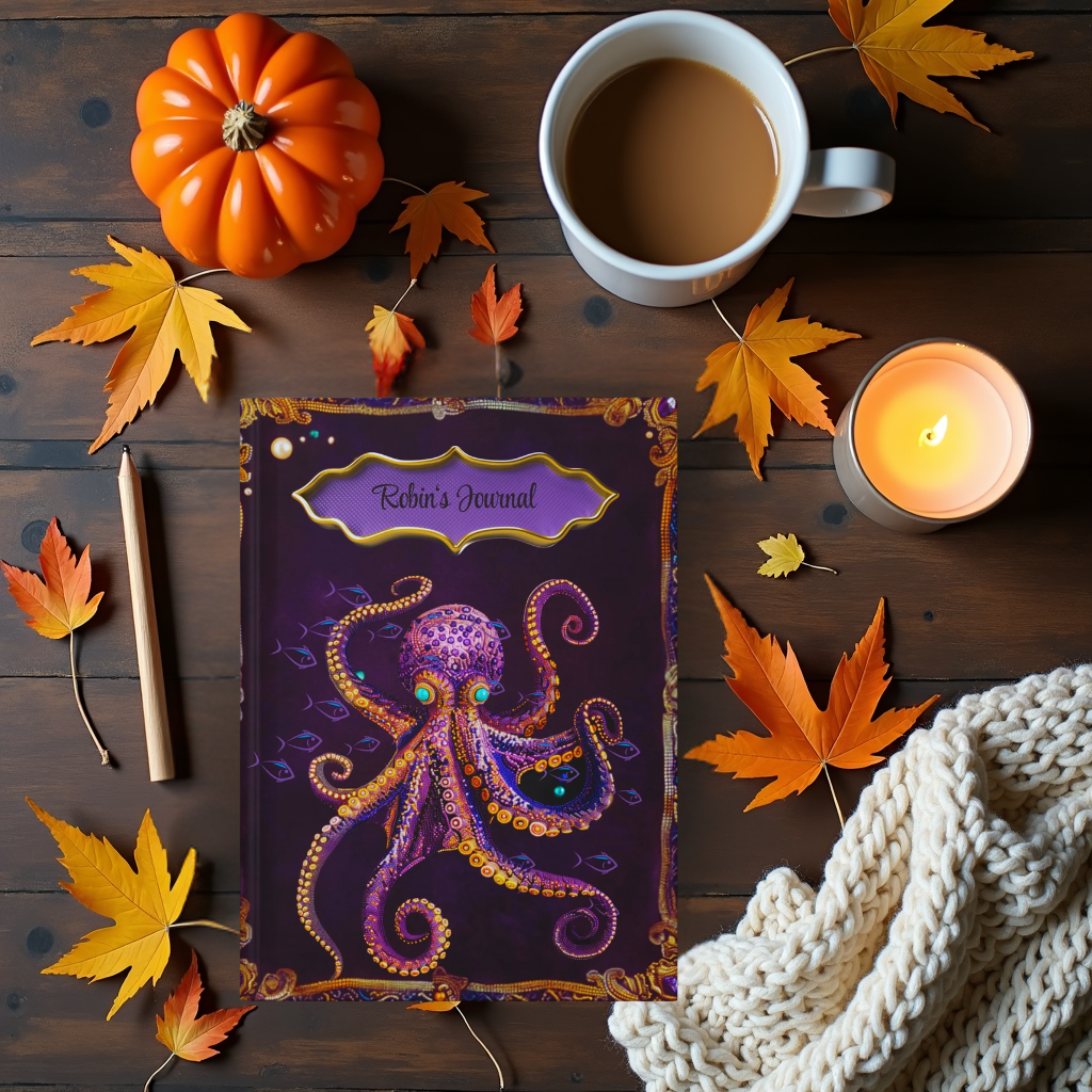 Beaded Look Octopus Journal – Mystical Ocean-Inspired Notebook Gift