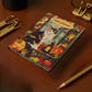 Quilted-Look Calico Cat Journal - Autumn Lantern Scene, Cat Lover Gift
