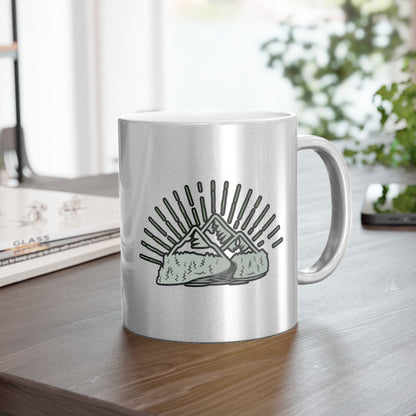 Metallic Free Spirit Mug - Boho Mountain Coffee Mug - Find Your Path Fuel Your Journey |Inspirational Metallic Mug