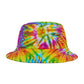Boho Radiance Bucket Hat – Vibrant Rainbow Tie-Dye Pattern | Unisex All-Over Print Hat by Lace & Grit