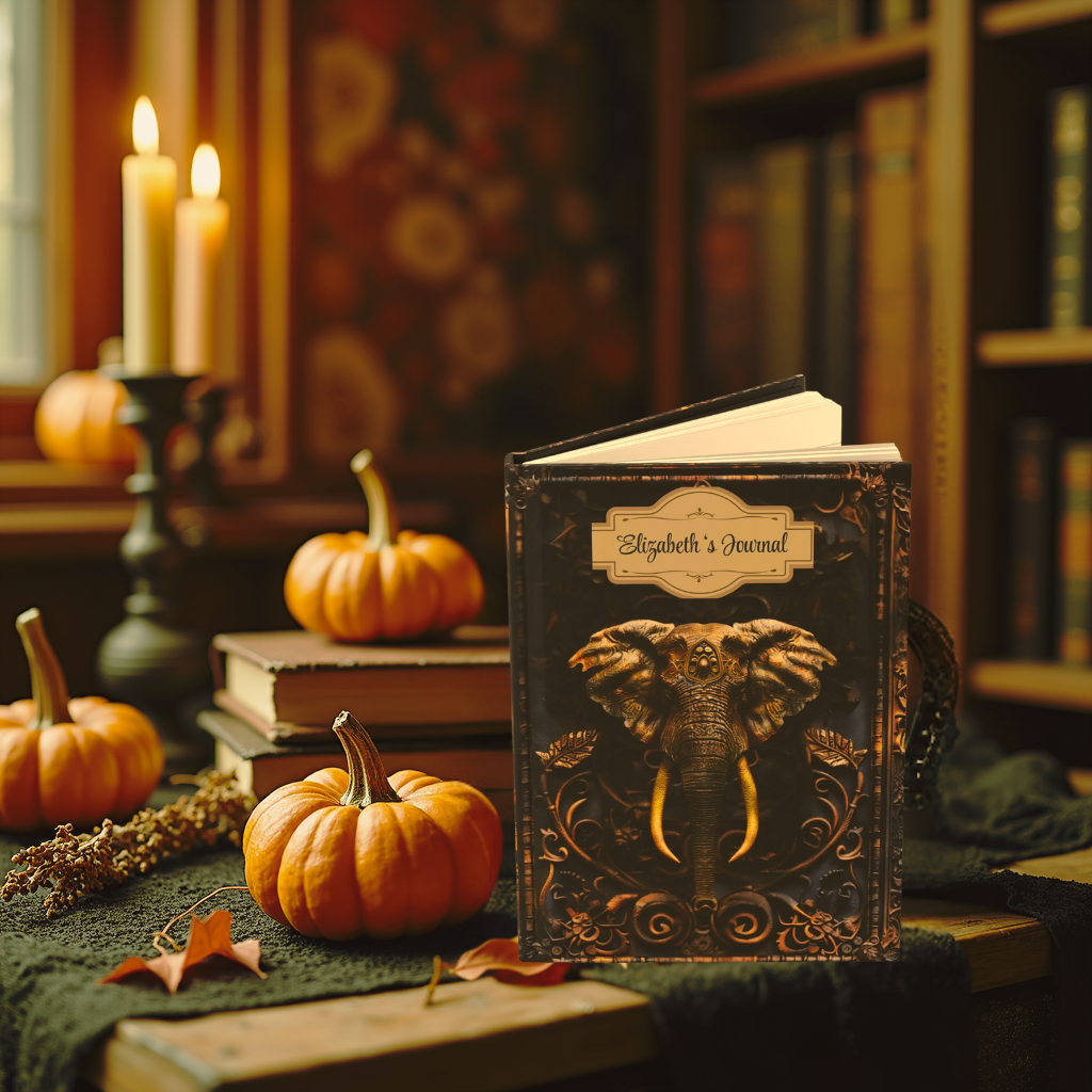 Embossed Look Elephant Journal – Majestic Fantasy Writing Notebook