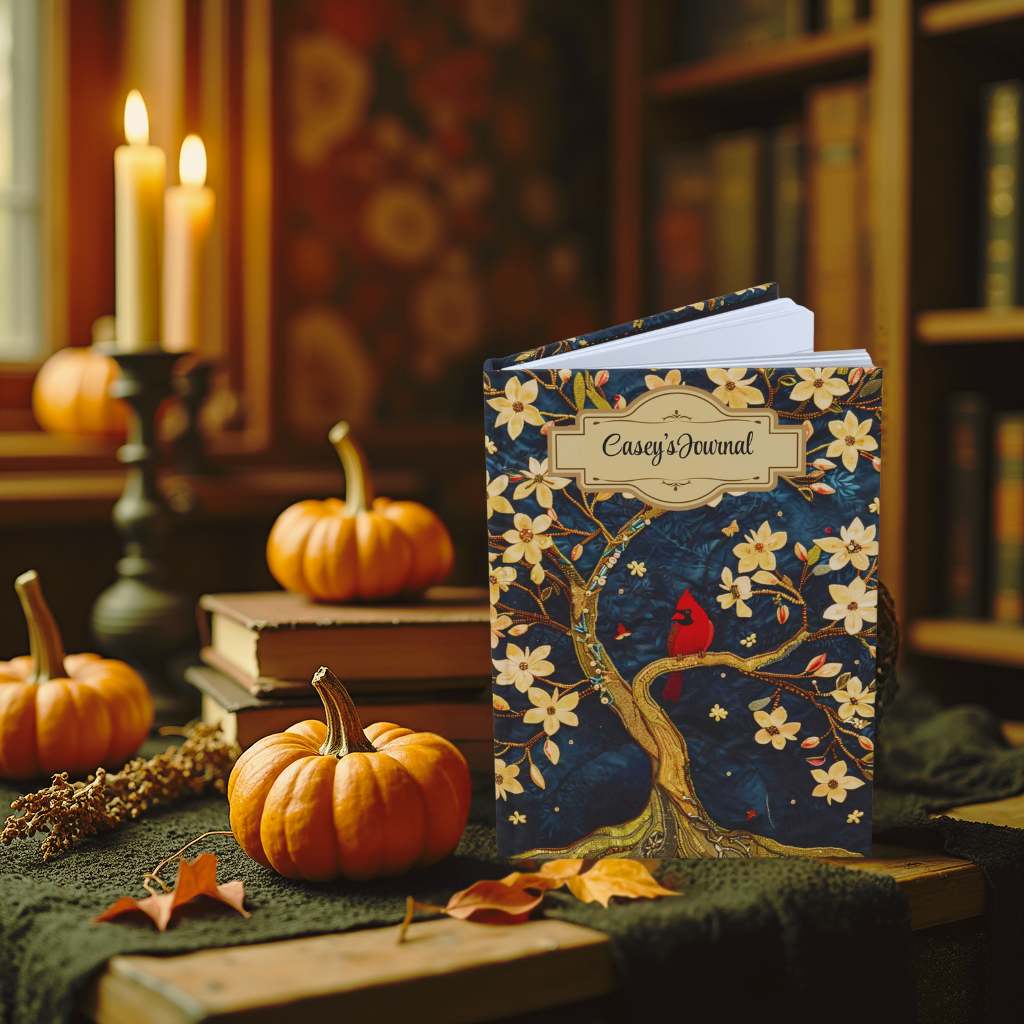 Beaded Look Cardinal – Hardcover Journal