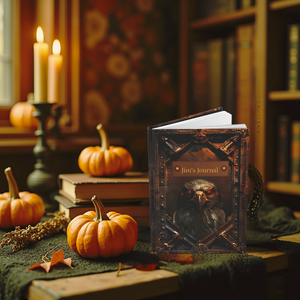Embossed Look Eagle Journal – Fantasy Steampunk Writing Notebook