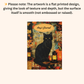 Quilted-Look Black Cat Journal - Autumn Lantern Scene, Cat Lover Gift