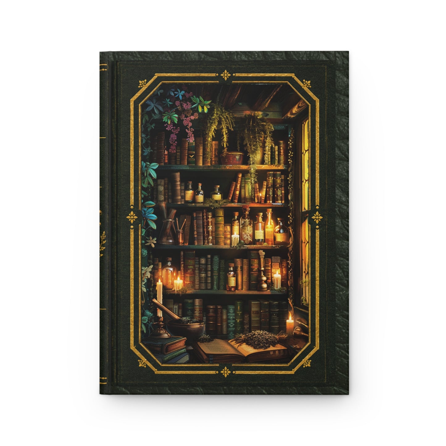 Apothecary Library Journal – Personalized Vintage-Inspired Botanical Hardcover Notebook