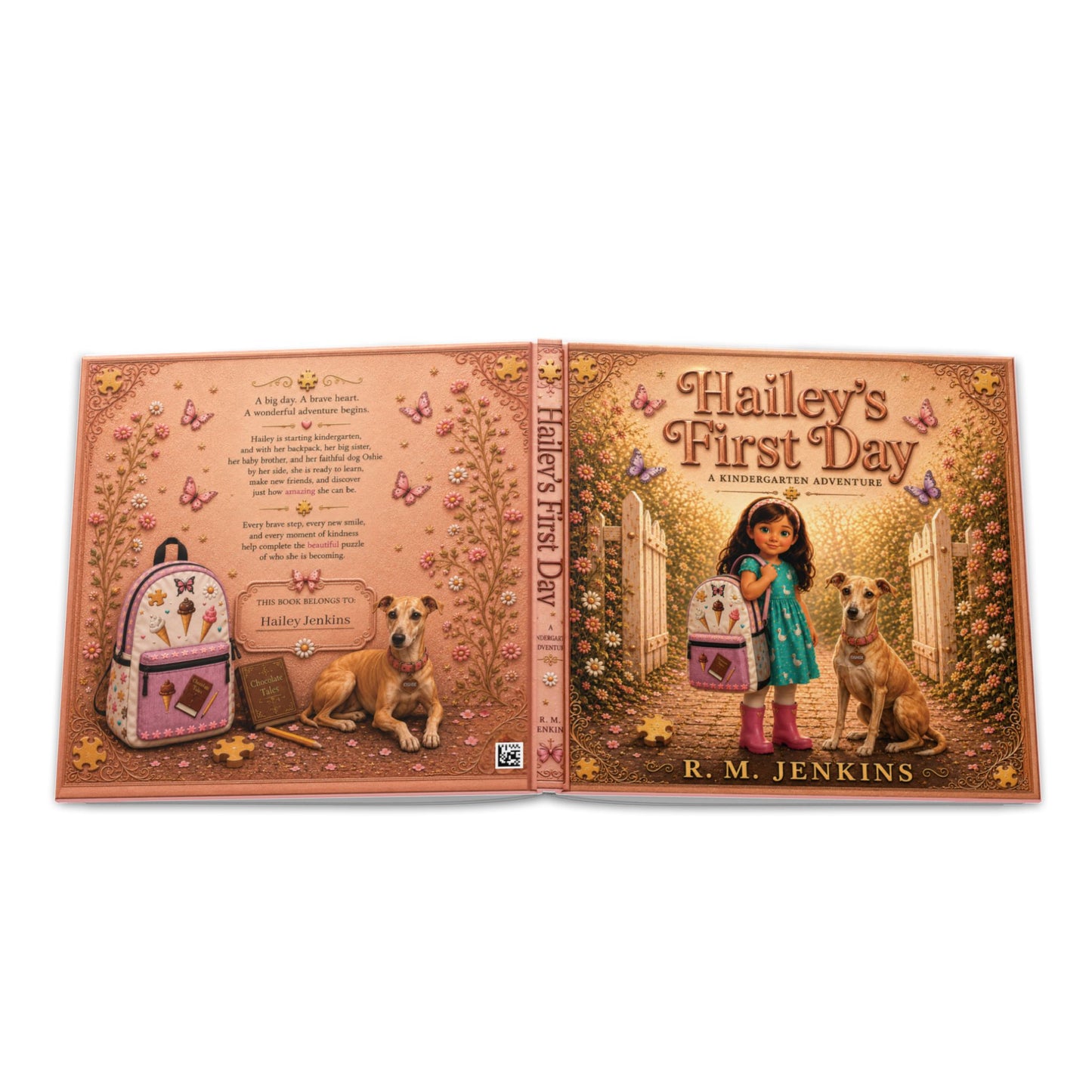 Hailey's 1st Day, Personalized Hardcover Children's Book, Bedtime Story, Steampunk Picture Book, Gift