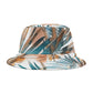 Tropical Muse Bucket Hat – Boho Palm Leaf Pattern in Teal & Copper | Unisex All-Over Print Hat by Lace & Grit