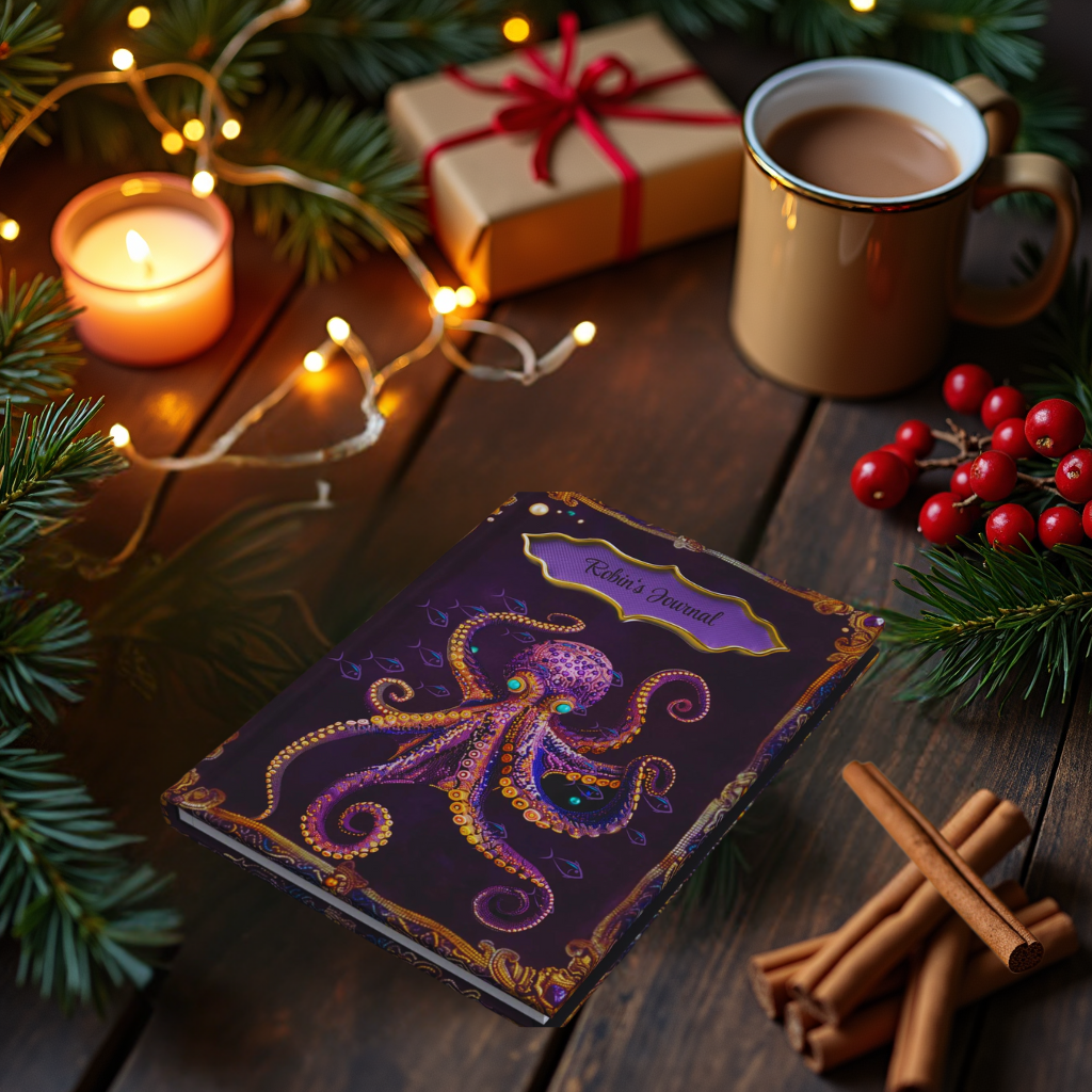 Beaded Look Octopus Journal – Mystical Ocean-Inspired Notebook Gift