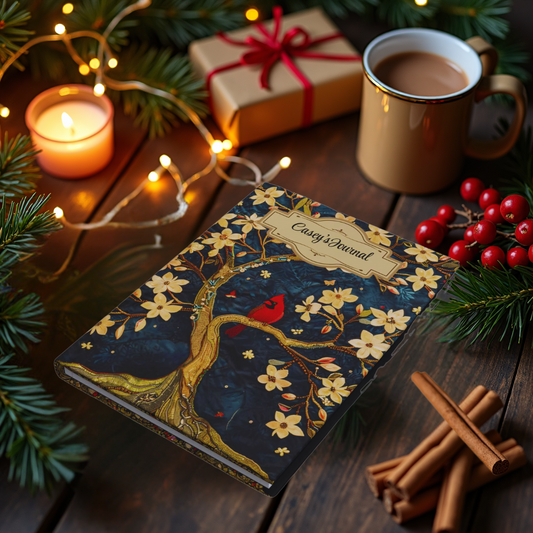 Beaded Look Cardinal – Hardcover Journal