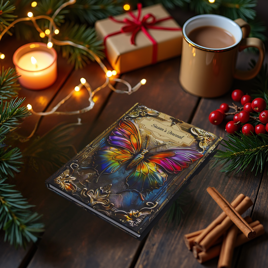 Beaded Look Butterfly – Hardcover Journal