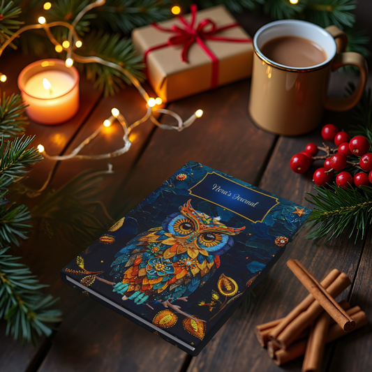 Beaded Look Owl – Hardcover Journal