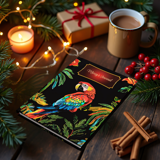 Beaded Look Parrot – Hardcover Journal