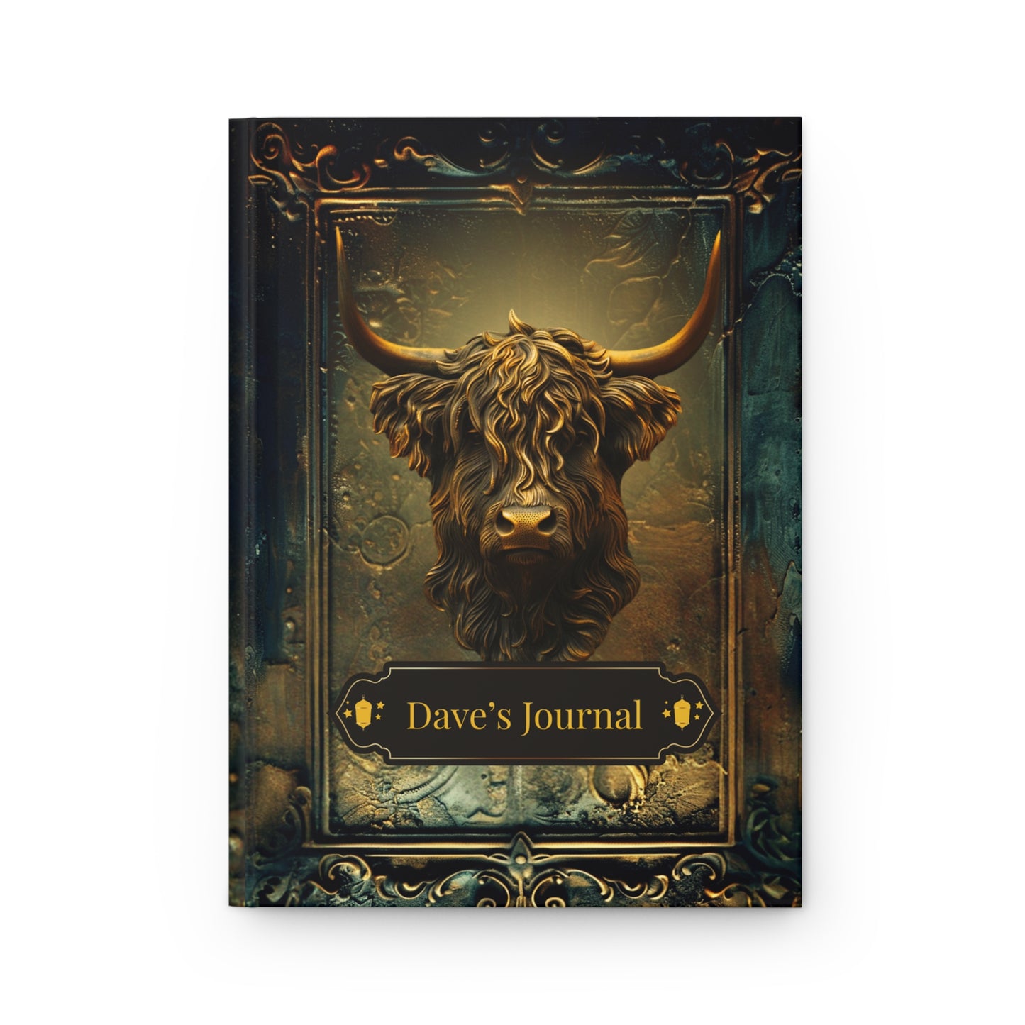 Embossed Look Highland Cow Journal – Rustic Fantasy Writing Notebook