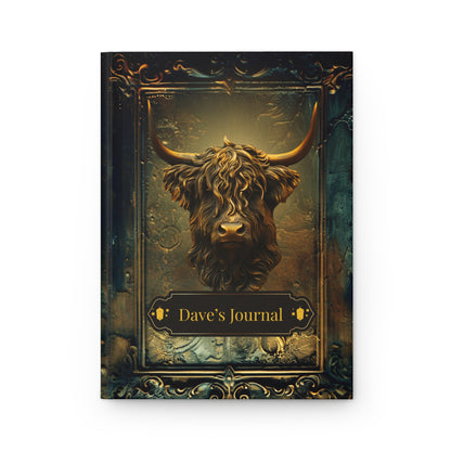 Embossed Look Highland Cow Journal – Rustic Fantasy Writing Notebook