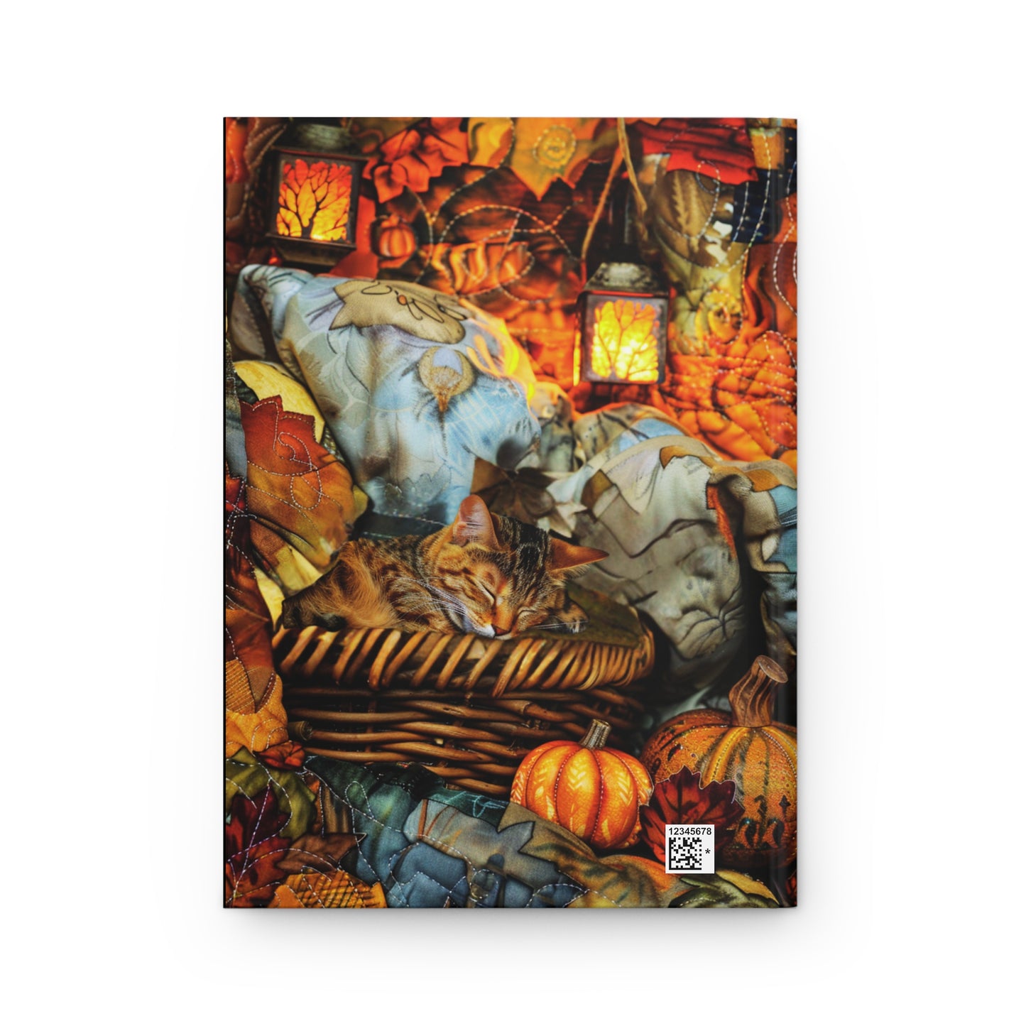 Quilted-Look Exotic Shorthair Cat Journal - Cozy Autumn Basket Scene
