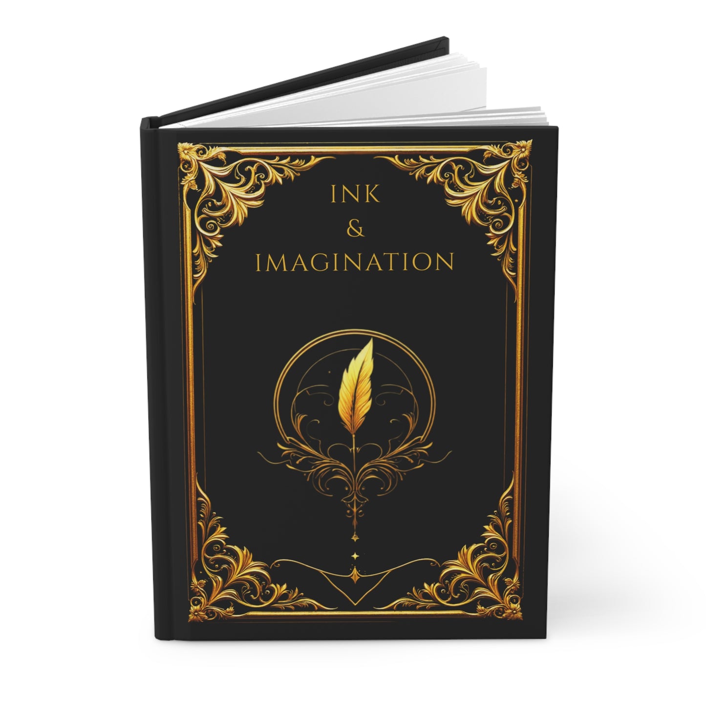 Golden Grimoire: Ink & Imagination – Hardcover Journal