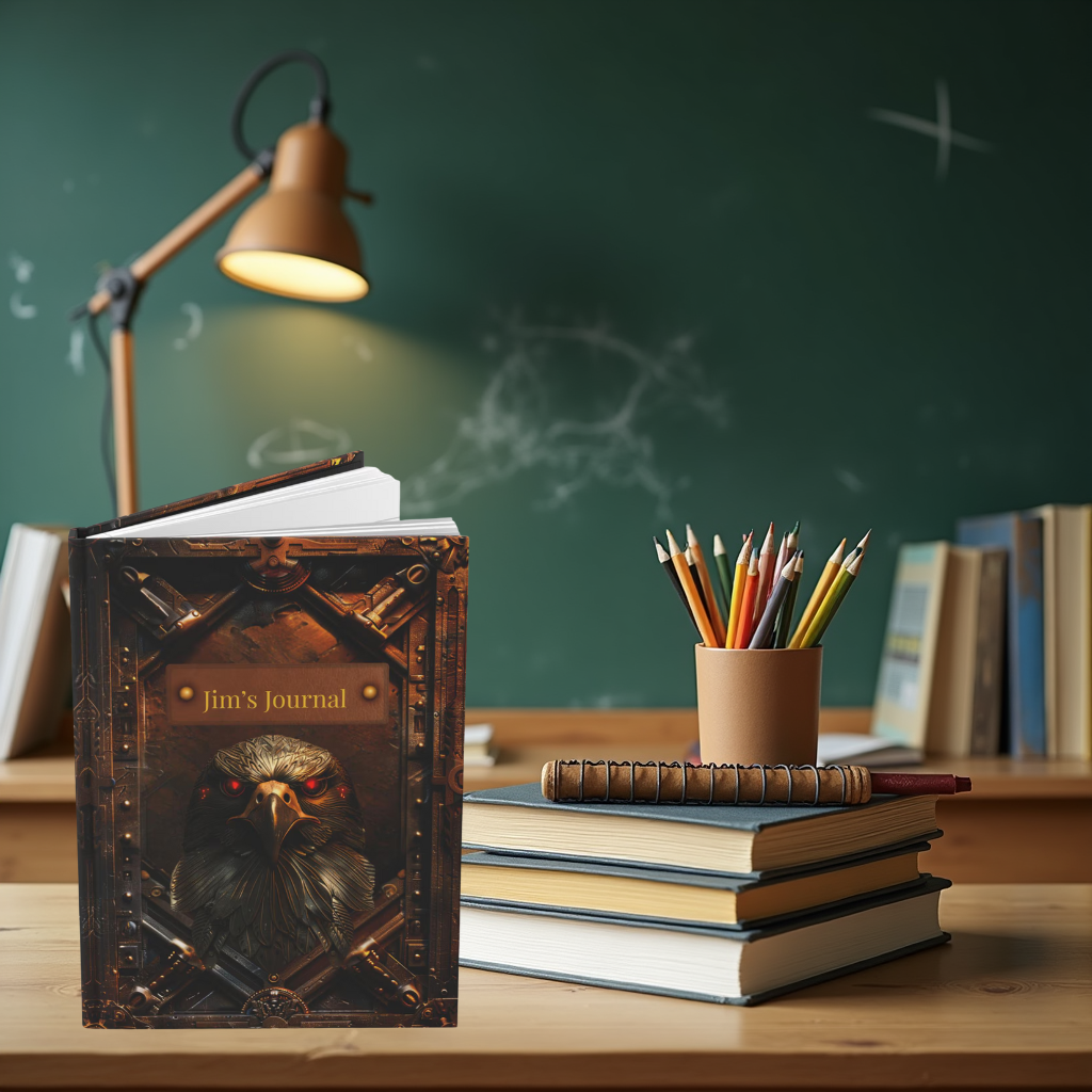 Embossed Look Eagle Journal – Fantasy Steampunk Writing Notebook