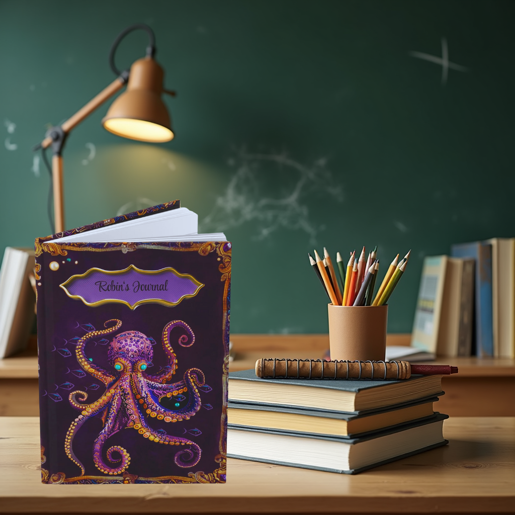 Beaded Look Octopus Journal – Mystical Ocean-Inspired Notebook Gift