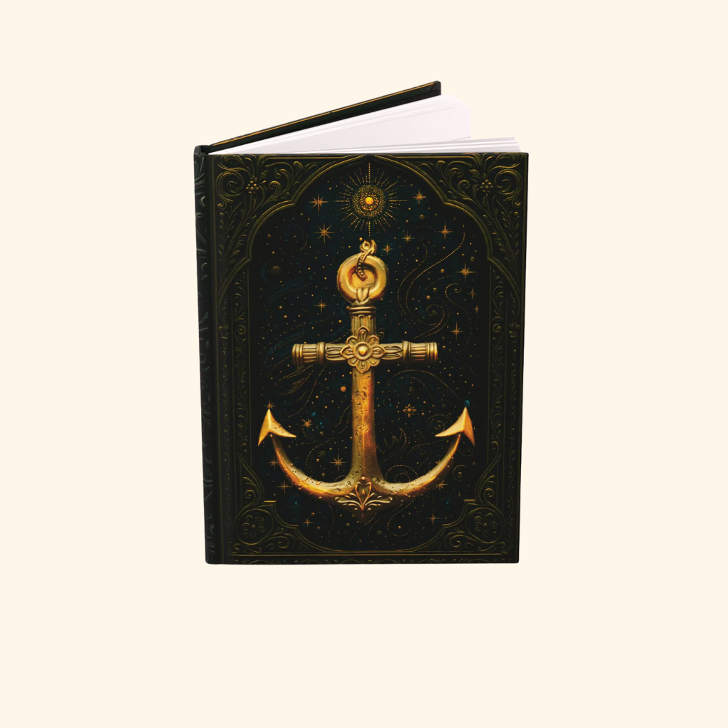 Anchor Wraparound Art, Personalized Back, Notebook, Diary, Writing Journal, Nautical Gift
